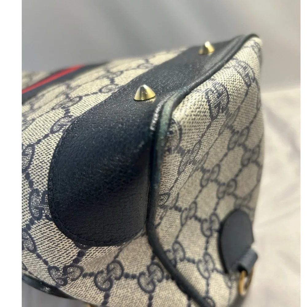 Gucci Black and Cream Satchel with Leather Trim - Picture 8 of 10